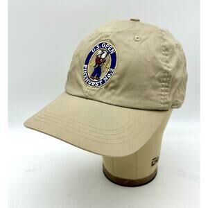 US Open Hat Cap Black Adjustable Strap Back Tan 2014 Pinehurst No 2 Golf